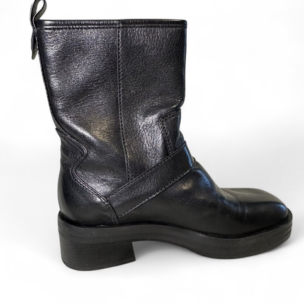 Larroude Women's Hardy Buckle Black Moto Boot EU 37.5 NEW IN BOX - Picture 14 of 16
